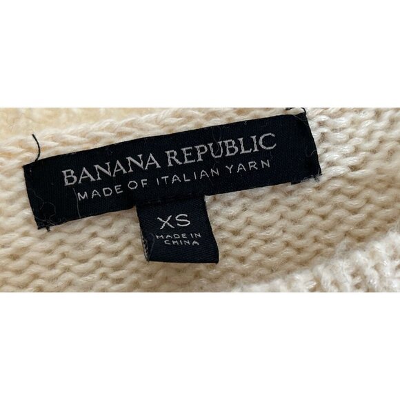 Banana Republic Italian Yarn Chunky Ribbed Knit Crewneck Size XSmall - Picture 8 of 9